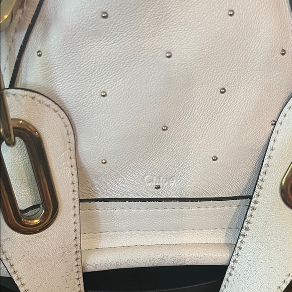 Chloe White Satchel with Gold Accents - Picture 13 of 17